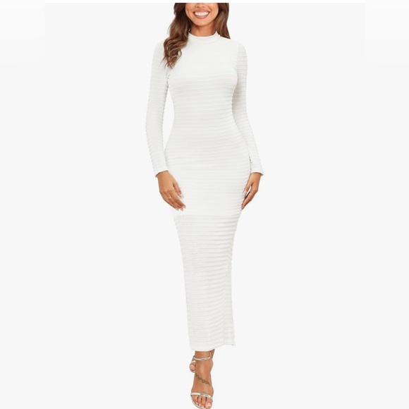 Kranda White Dress Long Sleeve Women's Size L - Picture 1 of 7